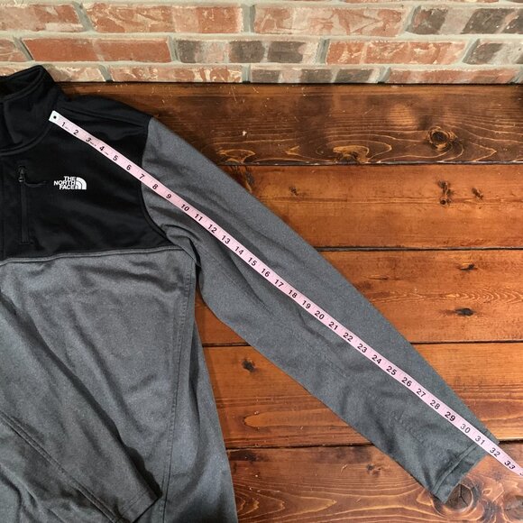 The North Face Men's Large Gray Black 1/4 Zip Pullover Long Sleeve Shirt EUC - Picture 11 of 12